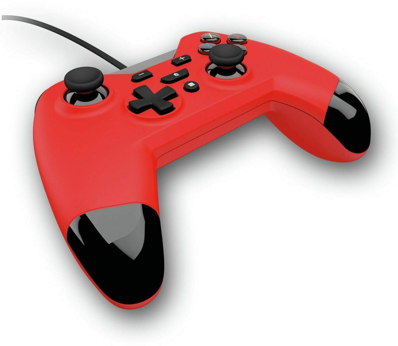 Gioteck WX4 Wired Gaming Controller for Nintendo Switch, PS3 & PC - Red | Ergonomic Design for Comfortable Play | Perfect for Fighting Games, Racing & Multiplayer Sessions