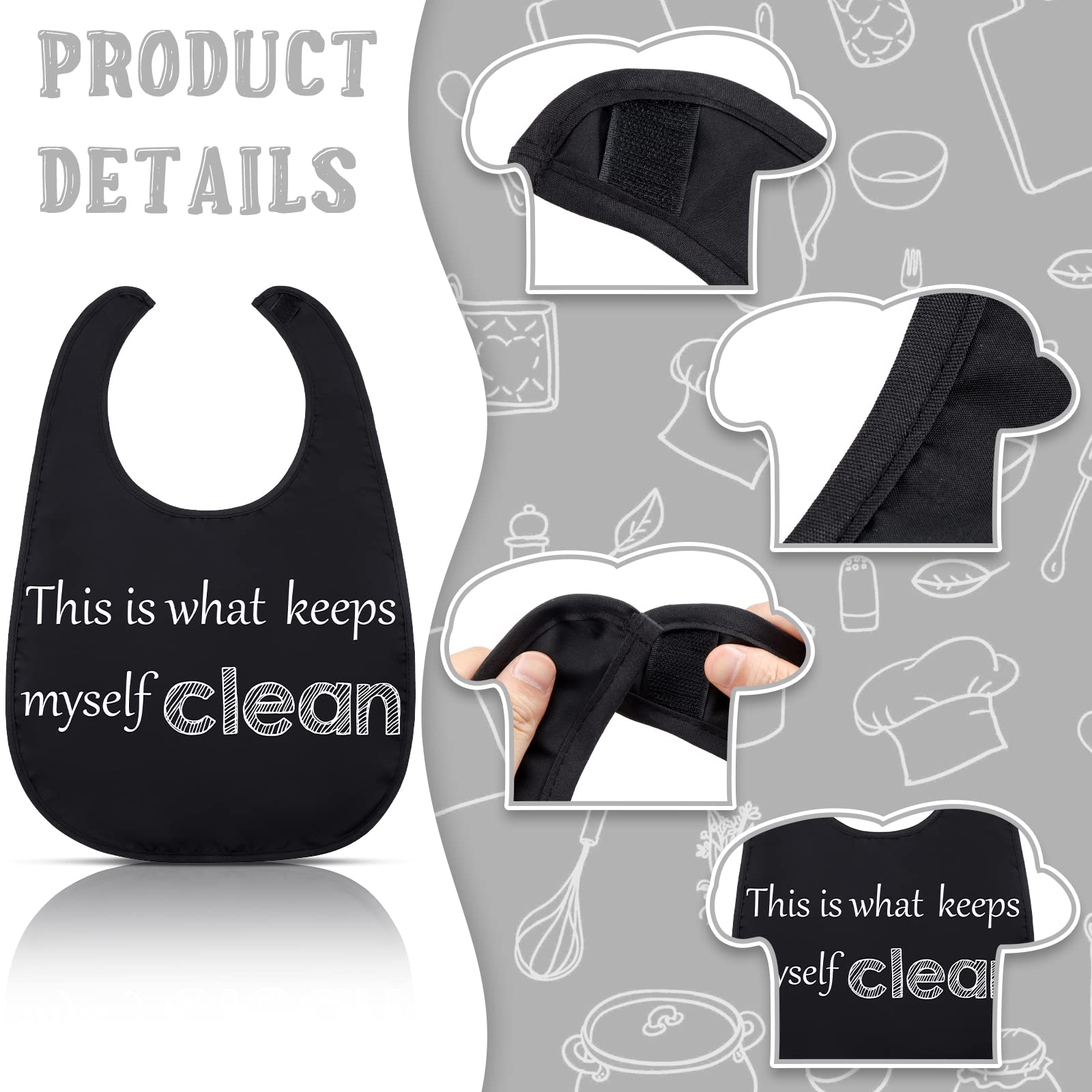 Zhanmai 4 Pack Large Adult Bibs - Reusable Washable Drool & Food Bibs for Women & Men - Perfect for Dining, Feeding, Elderly Care & Messy Eating Protection