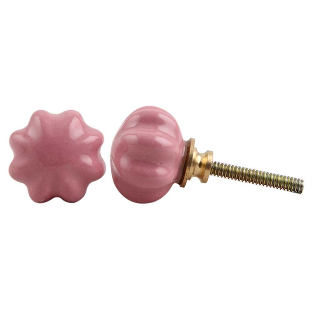 12 Pack Vintage Pink Ceramic Drawer Knobs - Pomegranate Design Cabinet Hardware for Kitchen, Dresser & Furniture - Elegant Decorative Pulls for Home Renovation & DIY Projects