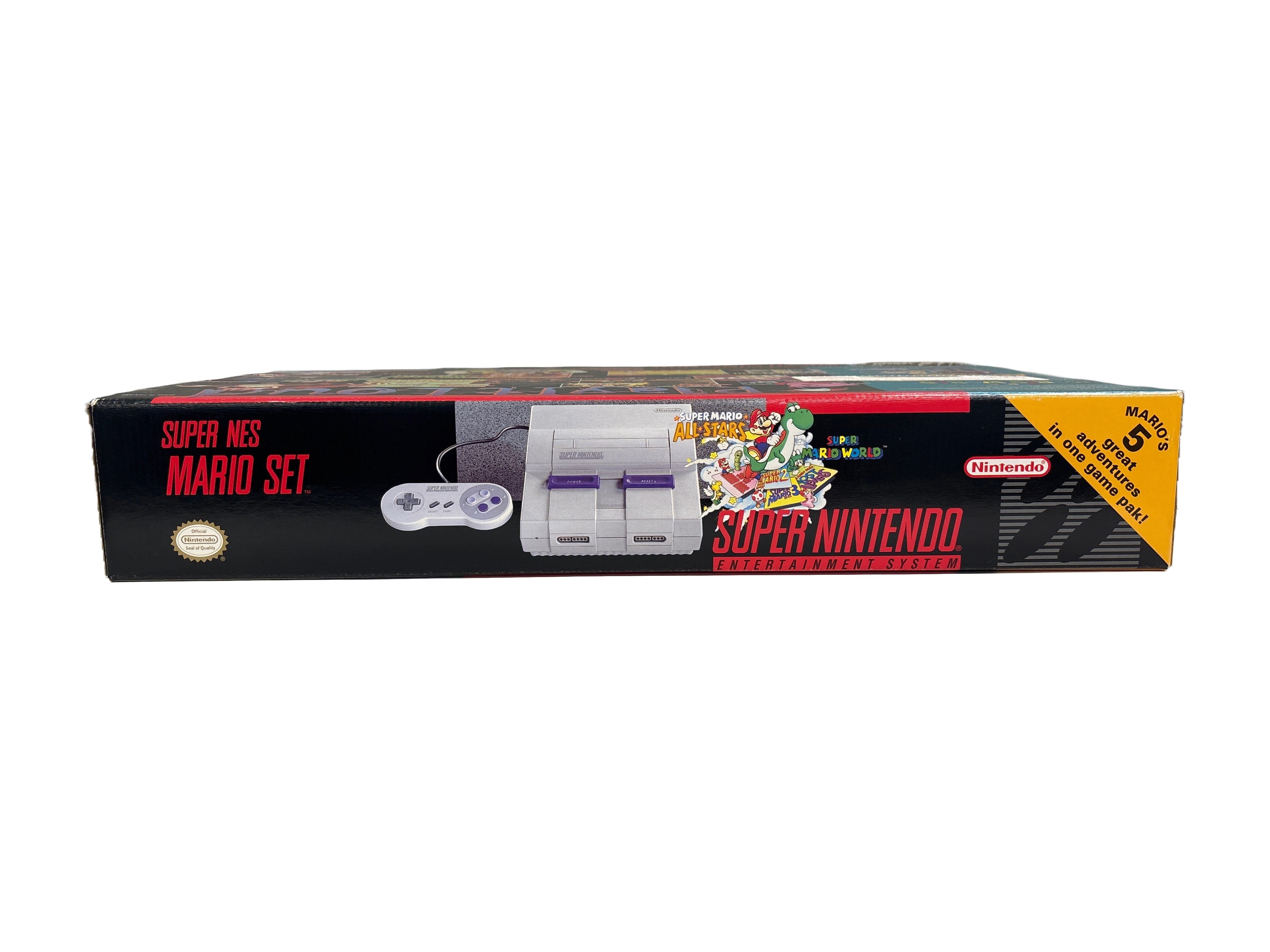 Original Super NES Mario Set SNES Nintendo Box Only - Collector's Edition Display Case for Retro Gaming Enthusiasts - Perfect for Nostalgic Home Decor or Gaming Room Display