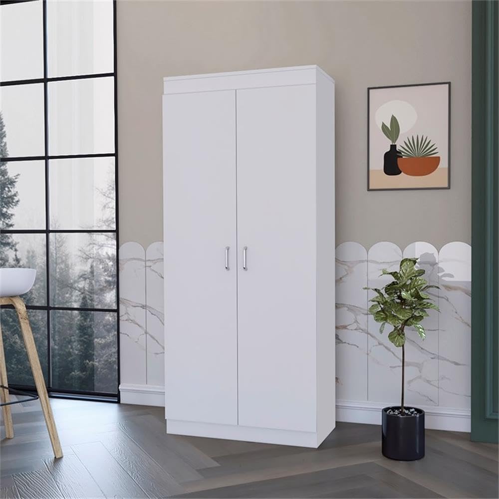 Albany Classic Double Door Pantry Cabinet with 5 Adjustable Shelves - Spacious Kitchen Storage for Organizing Food, Dishes & Supplies | Perfect for Pantry, Garage & Laundry Room Organization