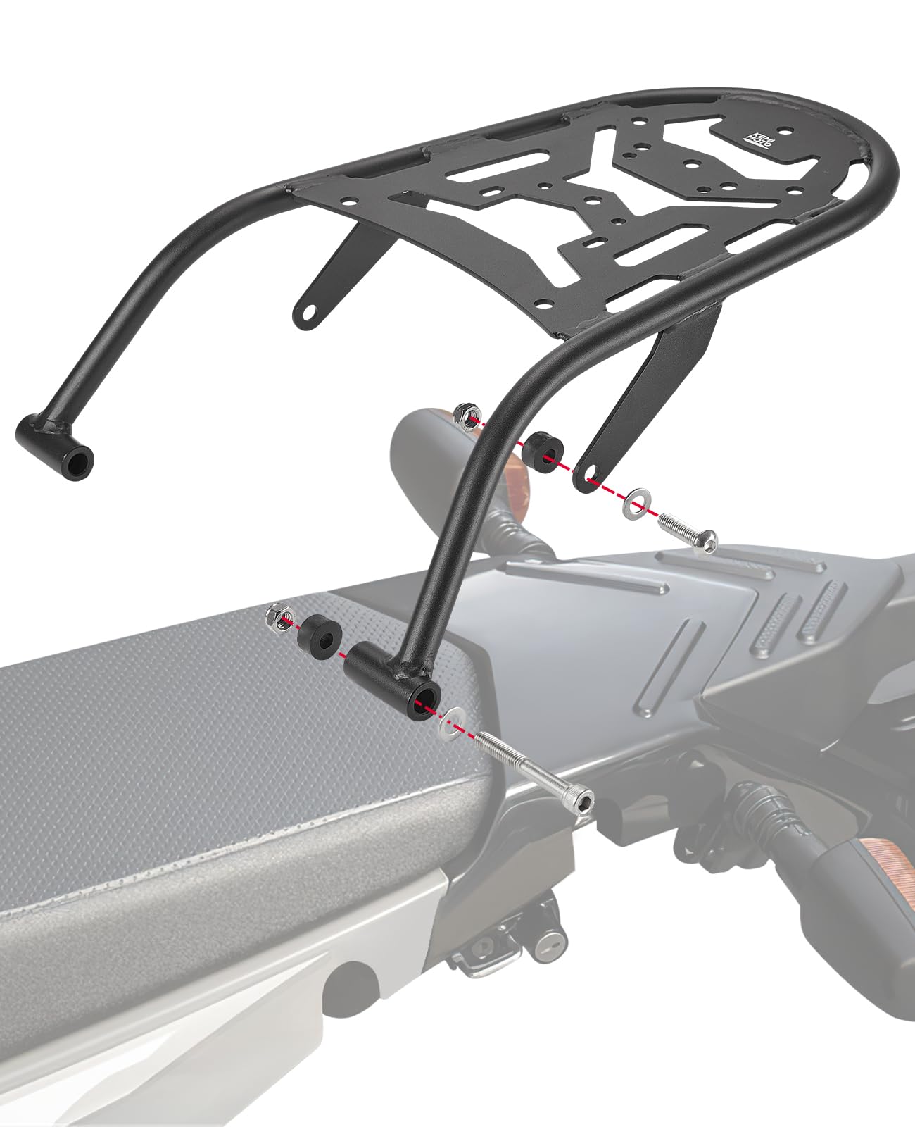 KEMIMOTO Motorcycle Rear Rack for Yamaha XT250 (2008-2025) - Heavy Duty Luggage Carrier & Cargo Storage Rack - Perfect for Enduro Adventures, Camping, and Off-Road Travel