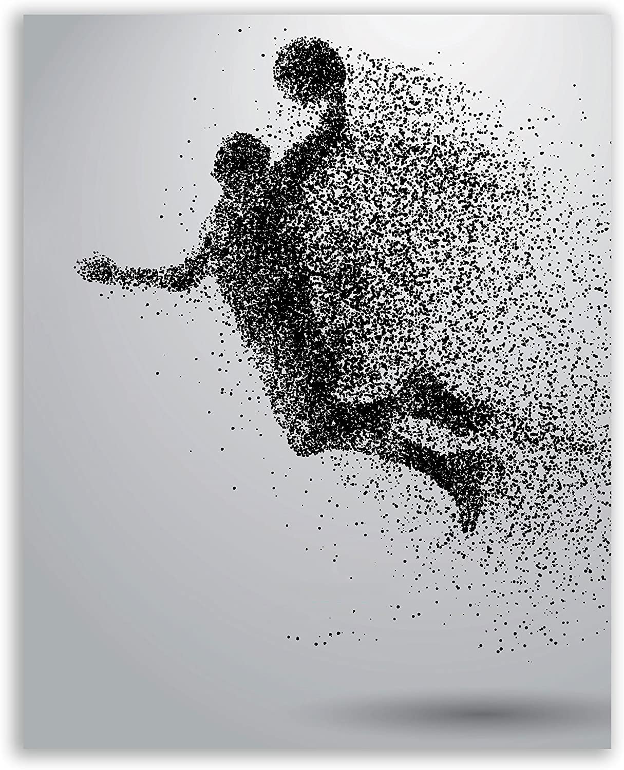 Basketball Wall Art Prints - Particle Silhouette Poster (11x14 Unframed) - Modern Home Decor for Bedroom, Man Cave & Kids Room - Perfect Gift for Sports Fans & Basketball Lovers