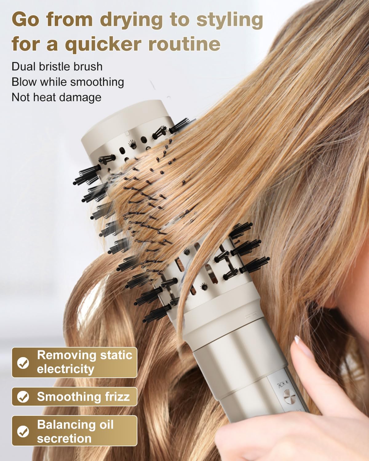 7MAGIC 6-in-1 Hair Dryer Brush - 110,000 RPM High Speed Ionic Blow Dryer for Fast Drying, Volumizing, Straightening & Curling | Professional Hair Styler for Salon-Quality Results at Home | Perfect for Daily Styling, Travel & Special Occasions