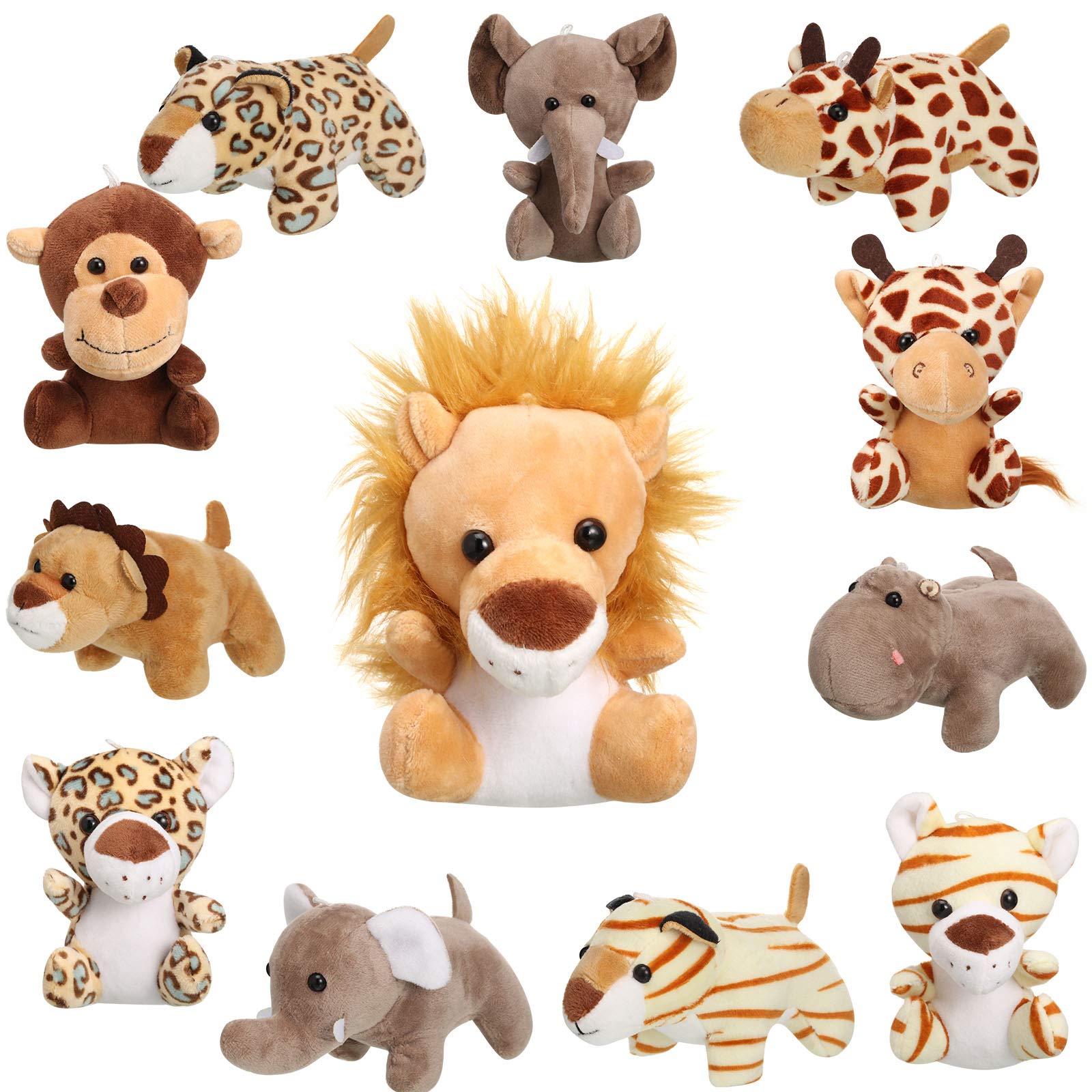 Sumind 12-Piece Mini Stuffed Forest Animals Plush Toy Set - 4.8