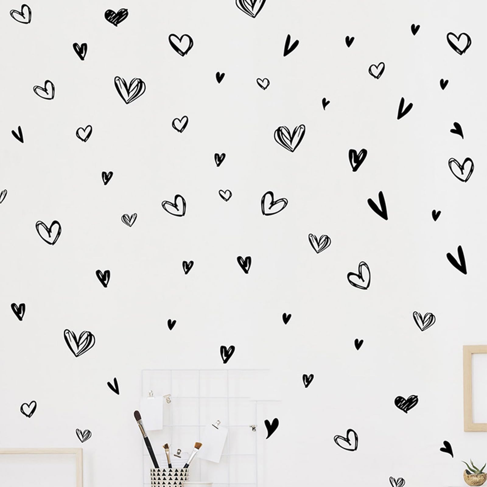 Boho Heart Wall Decals - Self-Adhesive Heart Shaped Wall Stickers for Nursery, Kids Room & Living Room Decor | Peel & Stick Wall Art for Home, Bedroom, Dorm