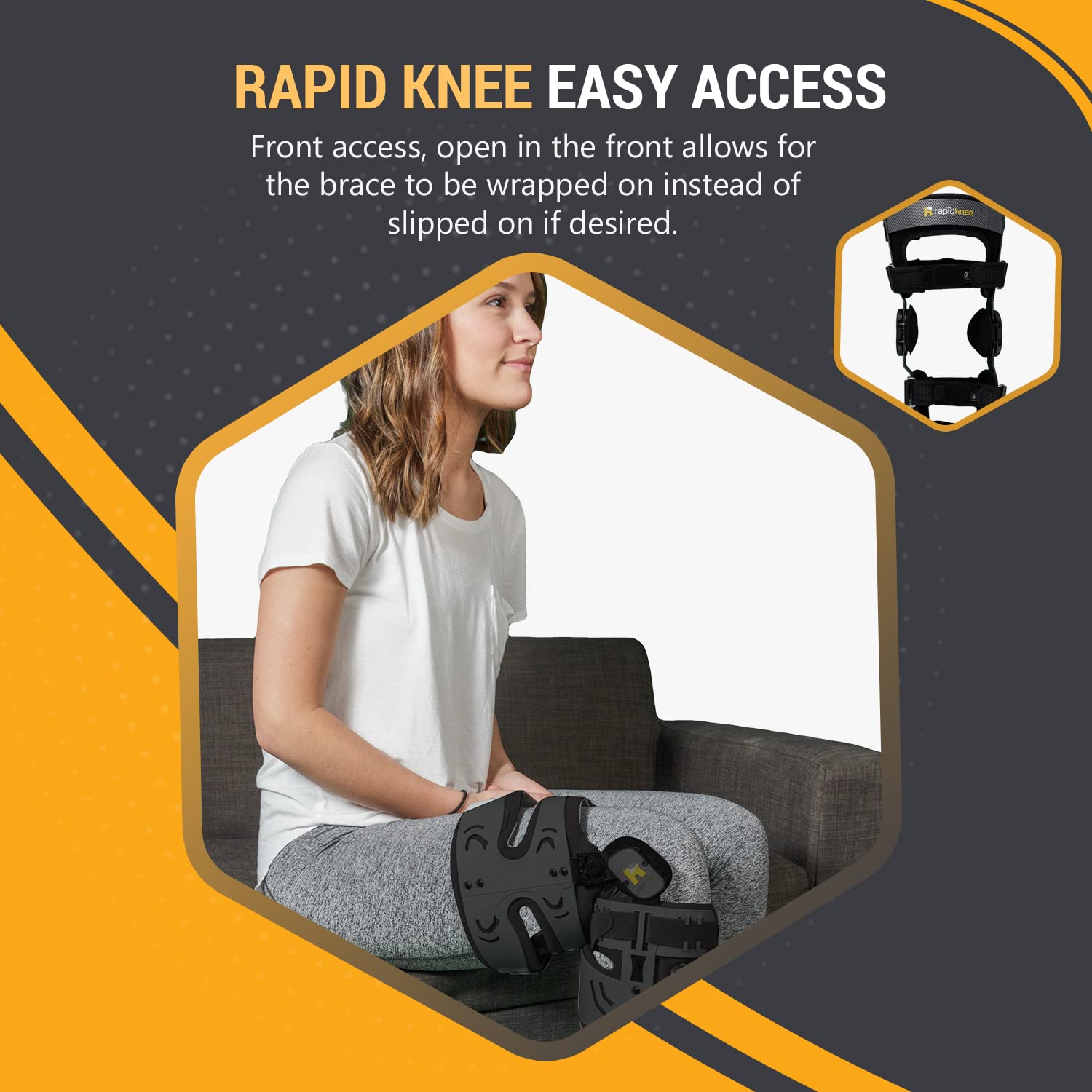 Rapid Knee 200 Rigid Wrap-On Knee Brace XL - Support for Running, Sports & Arthritis Pain Relief