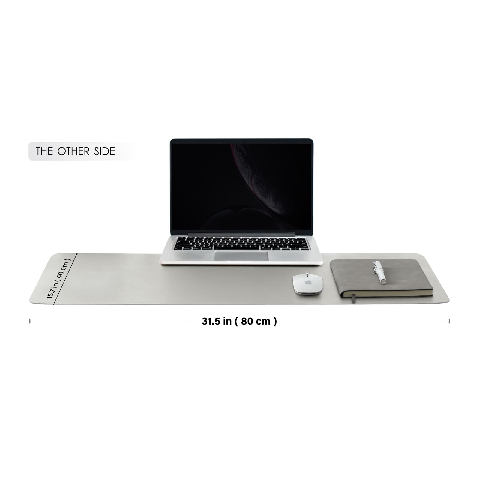 Premium Dual-Sided Leather Desk Mat - Waterproof Office & Home Desk Pad - Large Mouse Pad for Workspace Organization (Black/Gray, 31.5