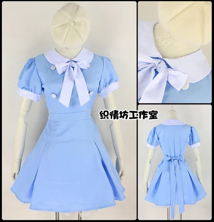 Shirakiin Riricho Cosplay Costume - Inu x Boku SS Anime Lolita Blue Dress for Women | Halloween, Cosplay Events & Anime Conventions