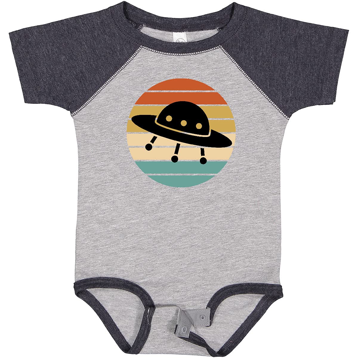 Inktastic Retro Space Travel Saucer Sunset Graphic Baby Bodysuit - Soft Cotton Onesie for Infants, Cute Astronaut Outfit for Boys & Girls - Perfect for Playdates, Photo Shoots & Space-Themed Birthday Parties
