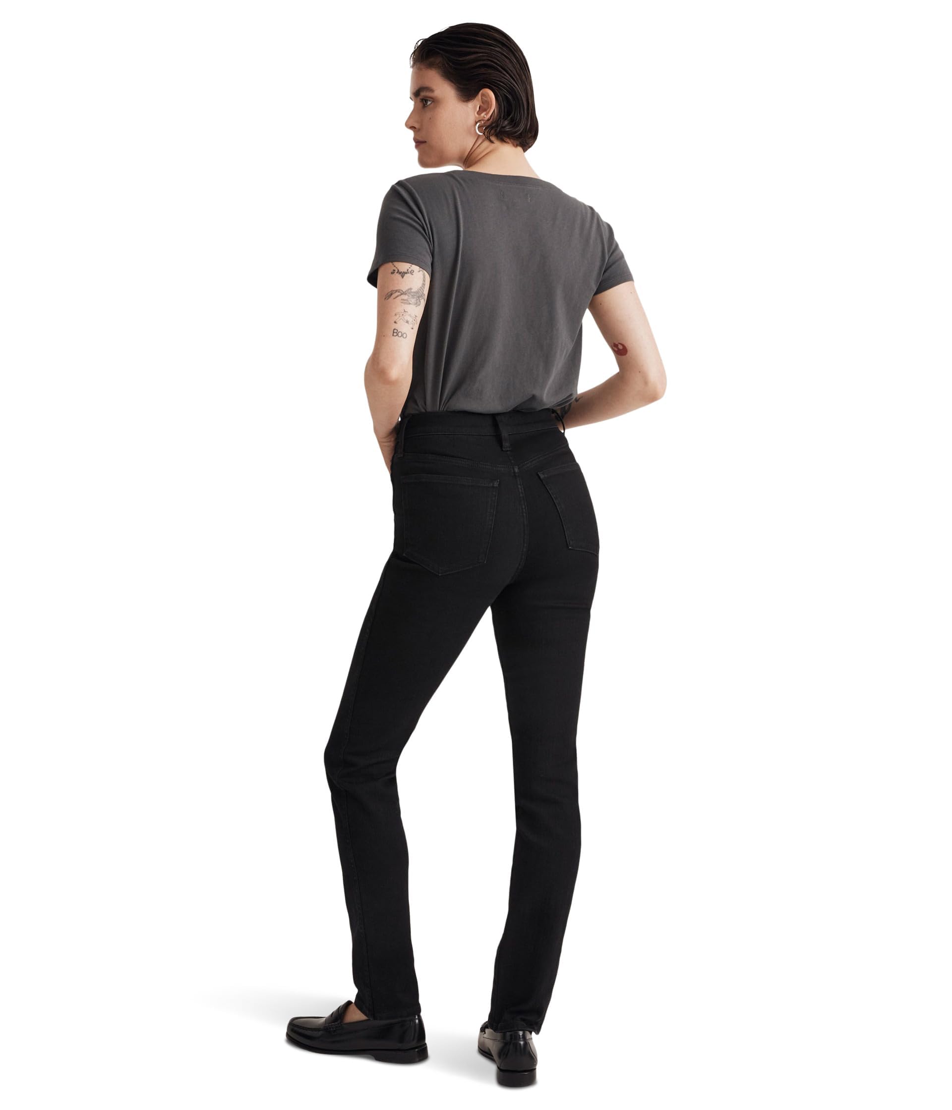 Madewell Stovepipe Jeans for Women - Black Rinse Wash High Rise Straight Leg Denim Pants | Perfect for Casual Outfits, Workwear & Everyday Style