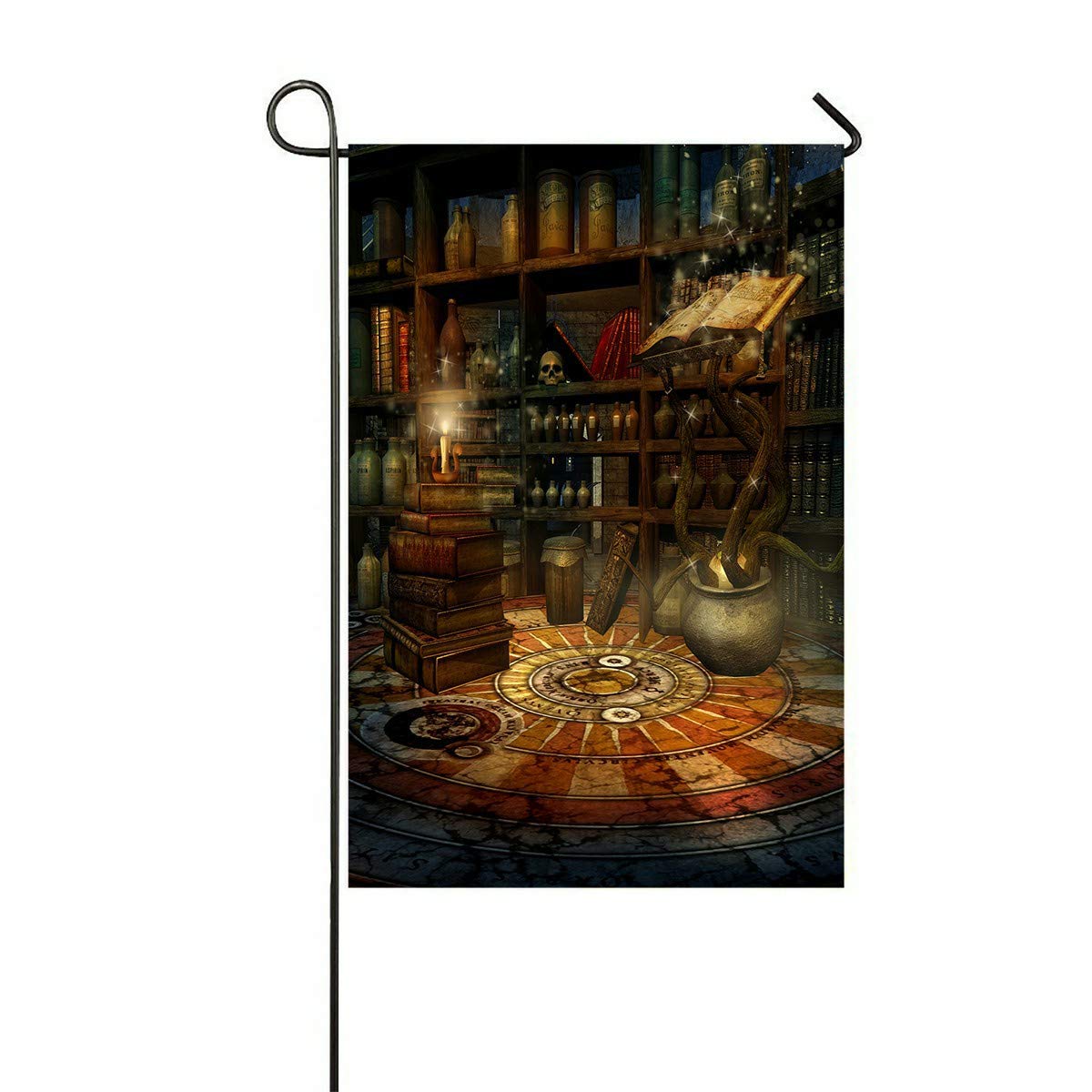 Fantasy Room Decor with Magic Book, Potions & Candles - 12x18 Inch Outdoor Flag for Home, Garden & Party Decorations | Perfect for Halloween, Themed Parties & Witchy Aesthetic