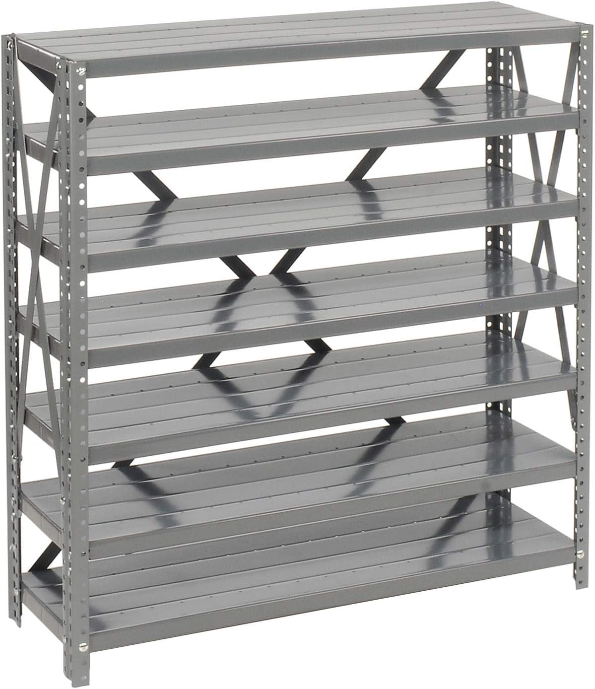 Global Industrial 7-Tier Steel Shelving Unit with 36 Plastic Bins (4