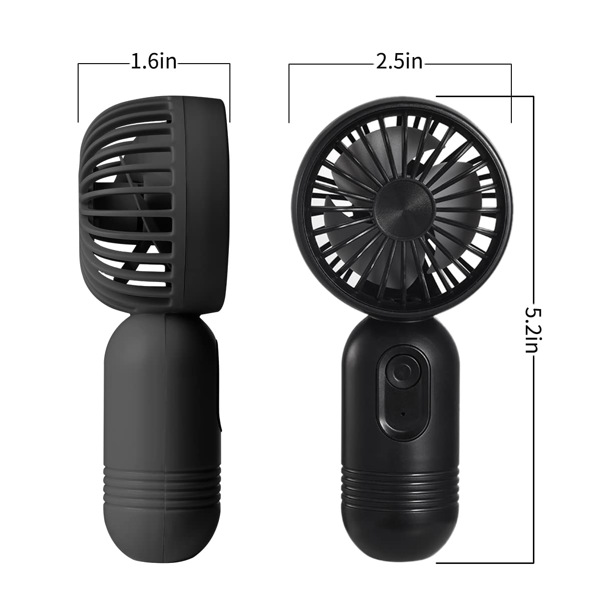 VanSmaGo 3 Pack Portable Mini Handheld Fan - USB Rechargeable Personal Cooling Fan with 3 Speed Settings, Compact Travel Fan for Office, Gym, Outdoor Activities (Black/White/Pink)