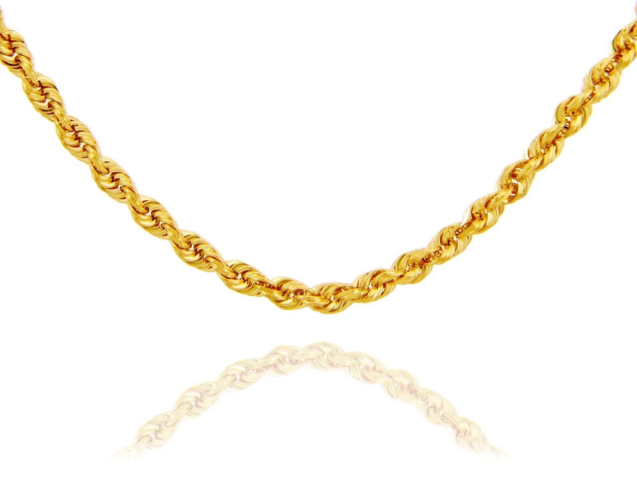 10K Solid Yellow Gold Rope Chain Necklace - 4mm Thick Durable Jewelry for Men & Women - Perfect for Gifts, Weddings, and Everyday Wear