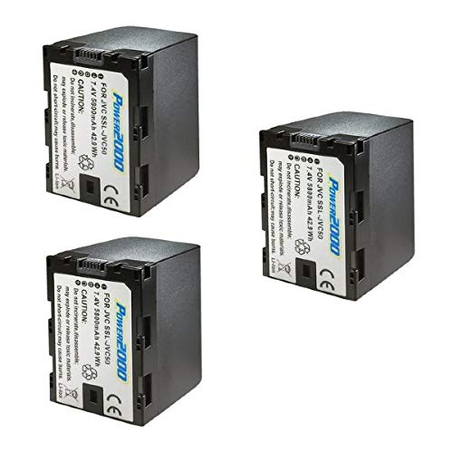 Synergy Digital Camcorder Batteries for JVC GY-HM600U - 3-Pack Li-Ion 7.4V 5800mAh High Capacity Replacement Battery, Compatible with JVC SSL-JVC50 - Perfect for Professional Videography, Live Streaming & Documentary Filming