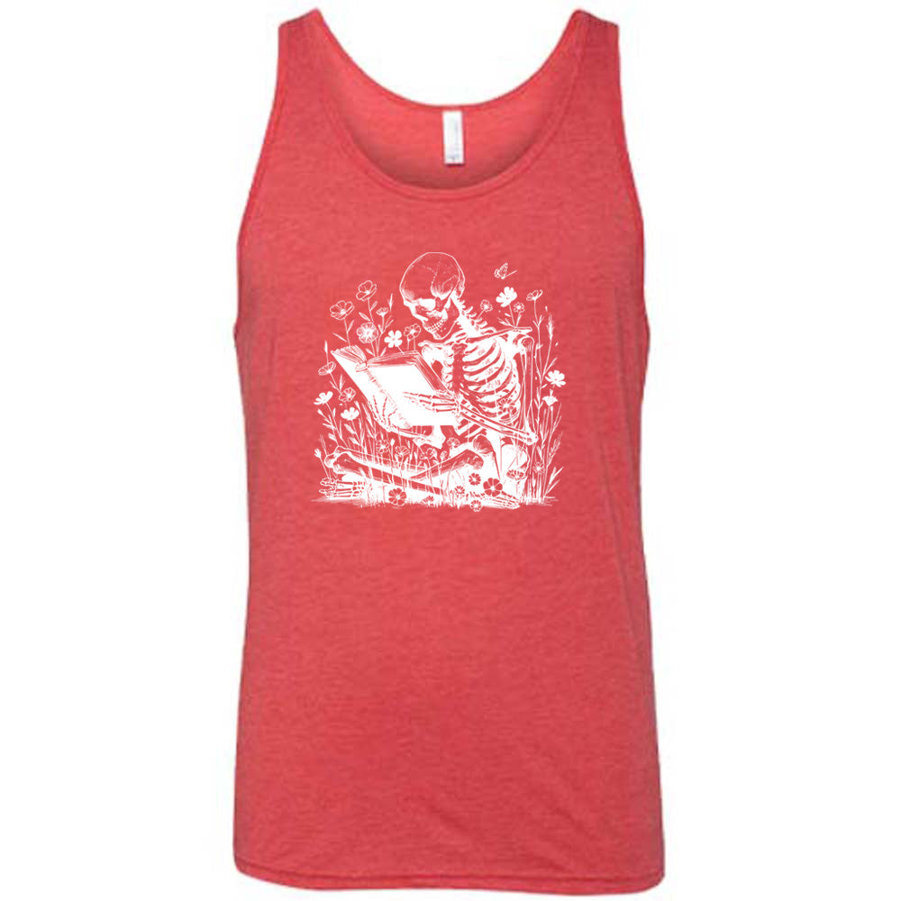 Skeleton Print Reading Shirt - Unisex Graphic Novelty T-Shirt for Book Lovers & Halloween Costume
