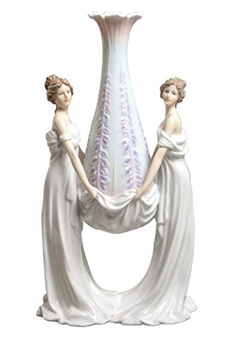 14.75 Inch Porcelain Vase with Fluted Top - Handcrafted Decorative Vase for Home Decor, Wedding Centerpiece, and Tabletop Display - Perfect for Living Room, Dining Table, and Gift Giving