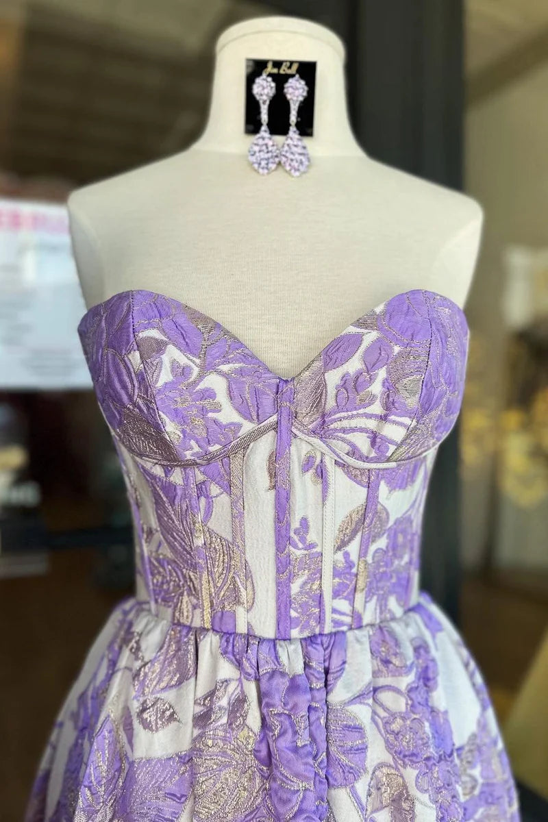 Custom Made Floral Prom Dresses A-Line Sweetheart Neckline - Elegant Formal Gowns for Homecoming, Wedding & Special Occasions