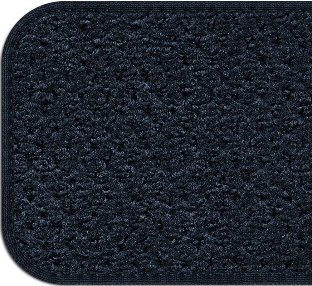 Non-Slip Carpet Stair Treads Set of 15 with Matching Landing Rug - Navy Blue Staircase Safety for Homes, Pets & Elderly - Perfect for Wooden, Tile or Hardwood Stairs