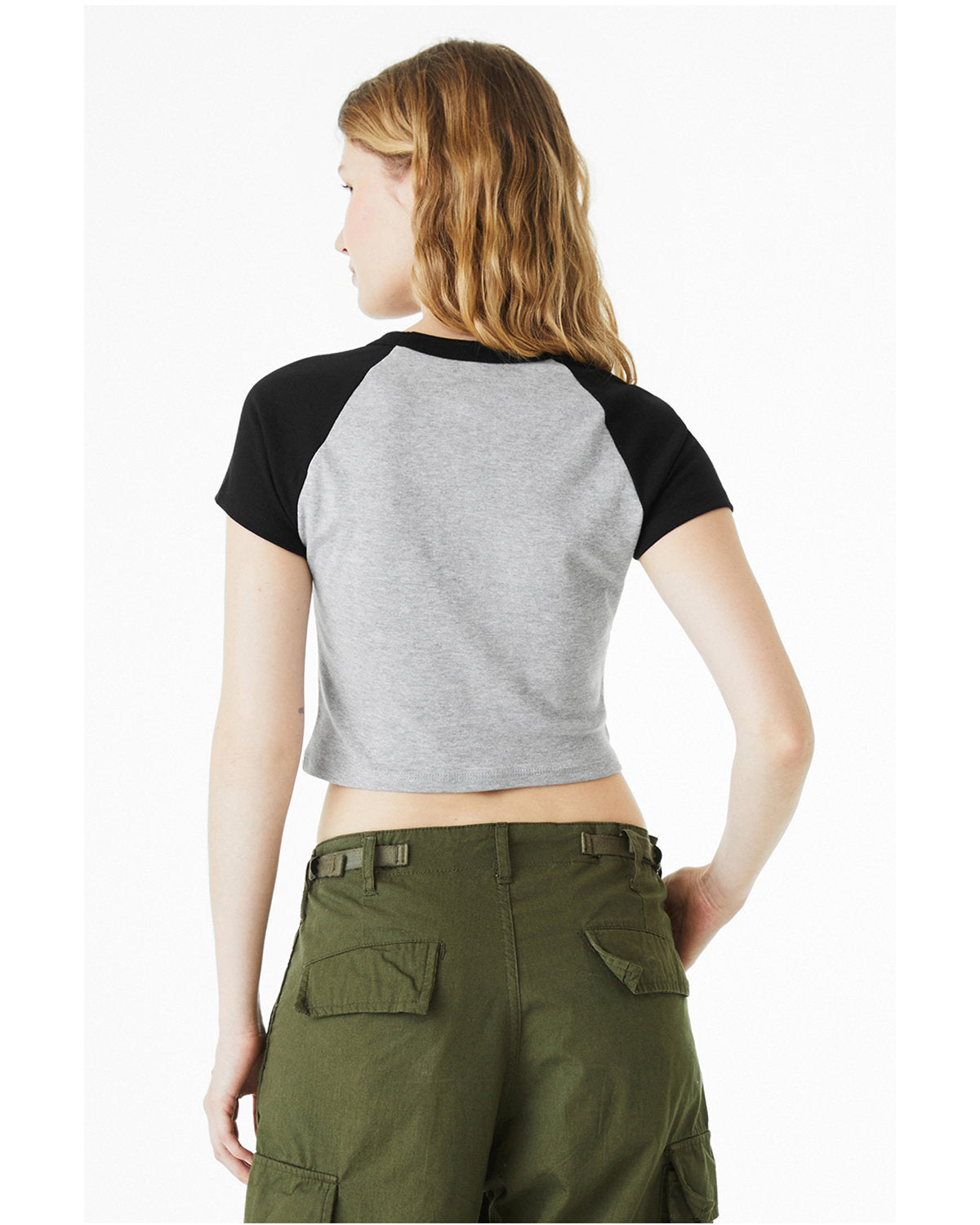 Bella + Canvas 1201 Women's Micro Ribbed Raglan Baby Tee - Soft Comfort Fit Short Sleeve T-Shirt for Casual Wear, Gym, and Everyday Outfits