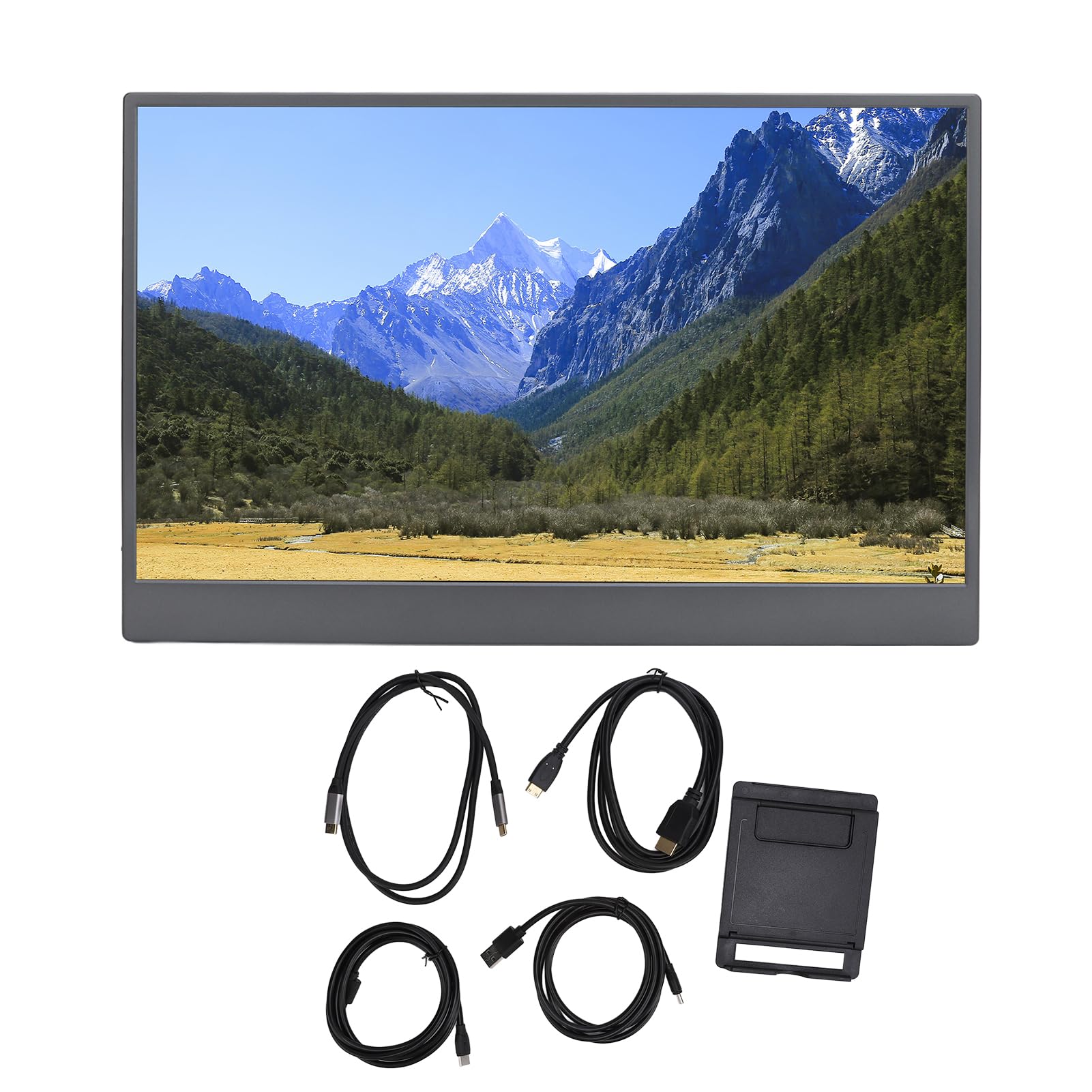 15.6 Inch Portable Monitor - 1920x1080 FHD IPS Screen, 60Hz Refresh Rate, Built-in Speakers, External Display for Laptop/PC - Perfect for Business Travel, Gaming & Home Office Setup