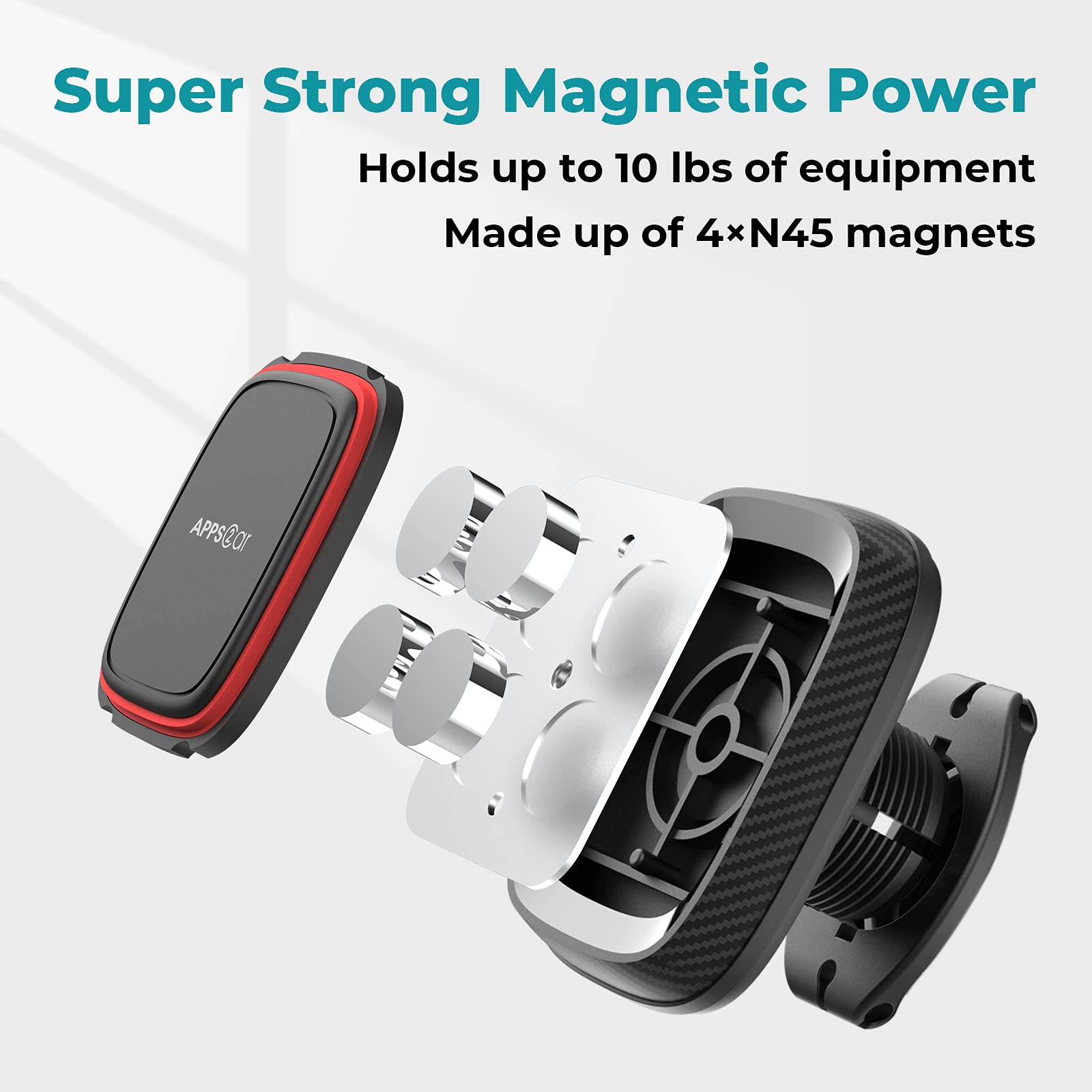 APPS2Car Magnetic Phone Holder for Car - Dashboard & Windshield Mount with Strong Magnets & Flexible Arm | Universal Smartphone Car Mount for iPhone, Samsung, Google Pixel | Perfect for GPS Navigation, Hands-Free Calling & Road Trips