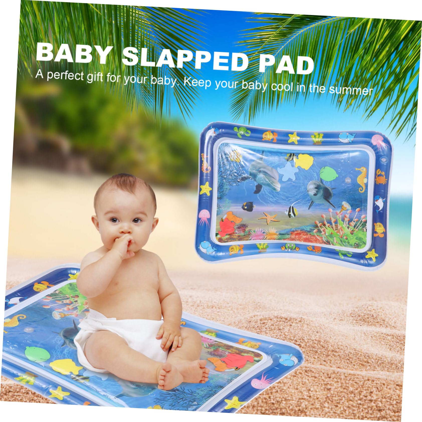 ULDIGI Inflatable Water Play Mat for Babies - Blue Plastic Water Cushion Pad, Outdoor & Indoor Toddler Activity Mat - Perfect for Pool, Beach, Backyard, and Playroom Fun