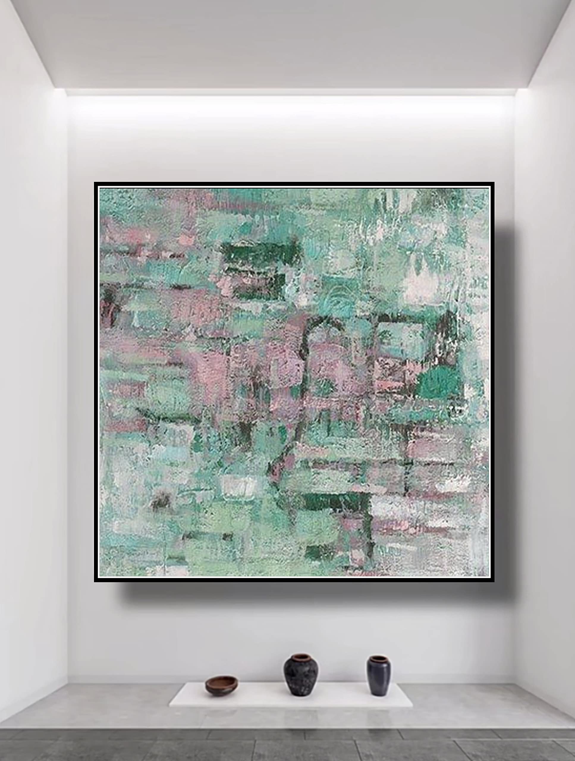 3D Textured Abstract Canvas Wall Art - 32x32 Inch Boho Home Decor Painting for Living Room, Bedroom & Wedding Decor | Custom Arch Design Modern Artwork