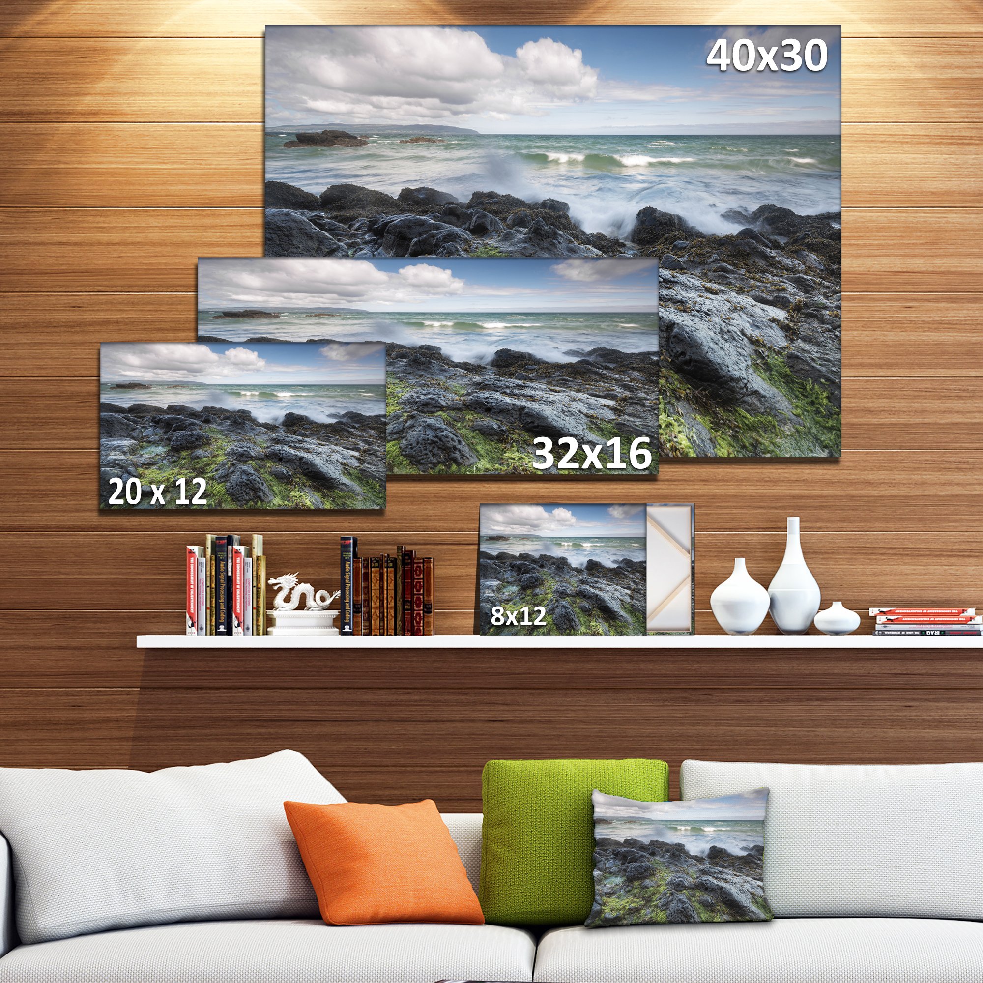 Rocky North Ireland Seashore Photography - Premium Canvas Wall Art Print for Living Room, Bedroom & Office Decor