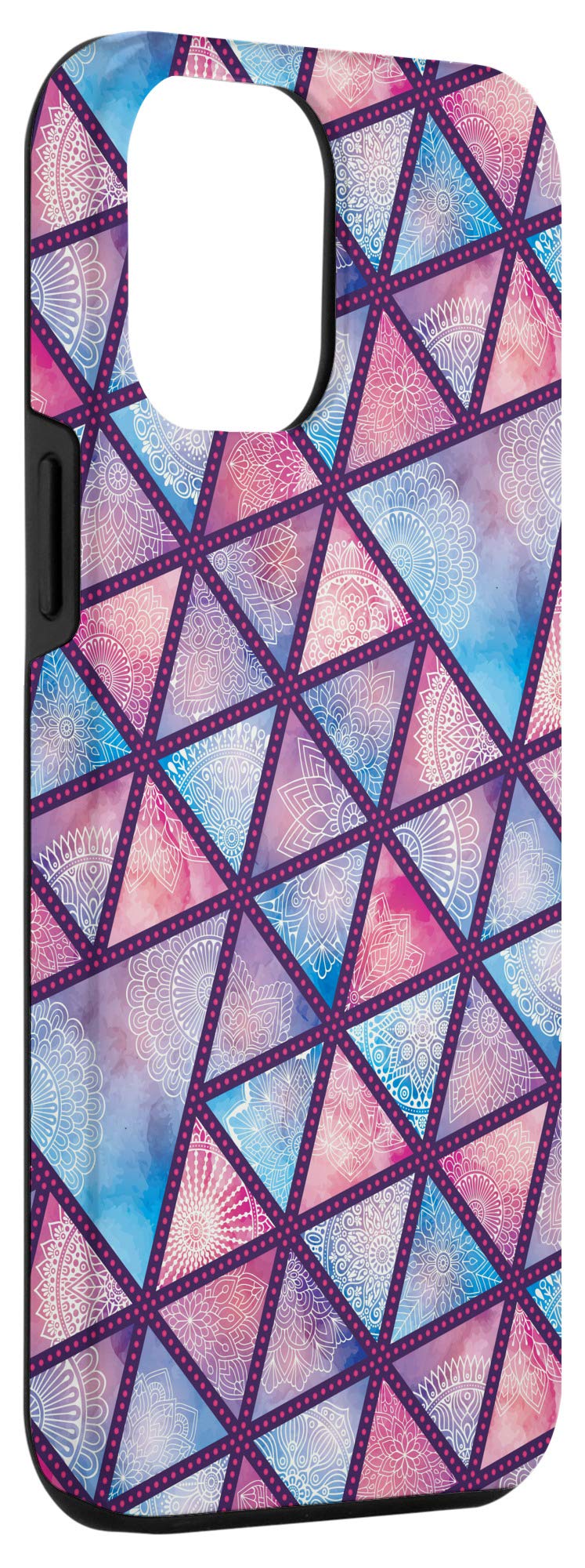 iPhone 12 Pro Max Case - Paisley Wildflower Triangle Mandala Design Protective Cover | Trendy Phone Case for Women & Men | Perfect for Daily Use, Travel & Gift Giving