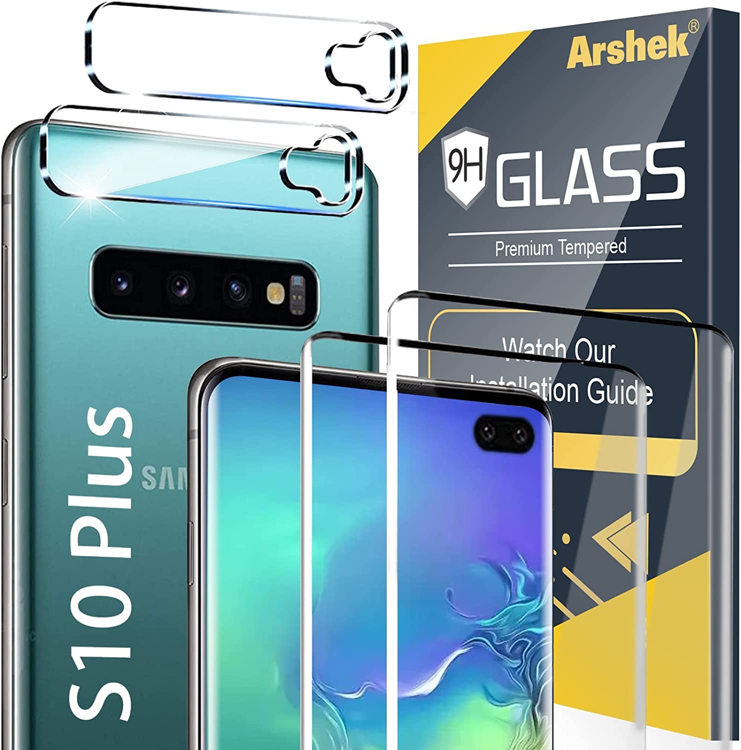 Arshek 9H Tempered Glass Screen Protector for Samsung Galaxy S22 5G - HD Clear, Anti-Scratch, Bubble-Free Installation - Perfect for Work, Travel & Everyday Protection