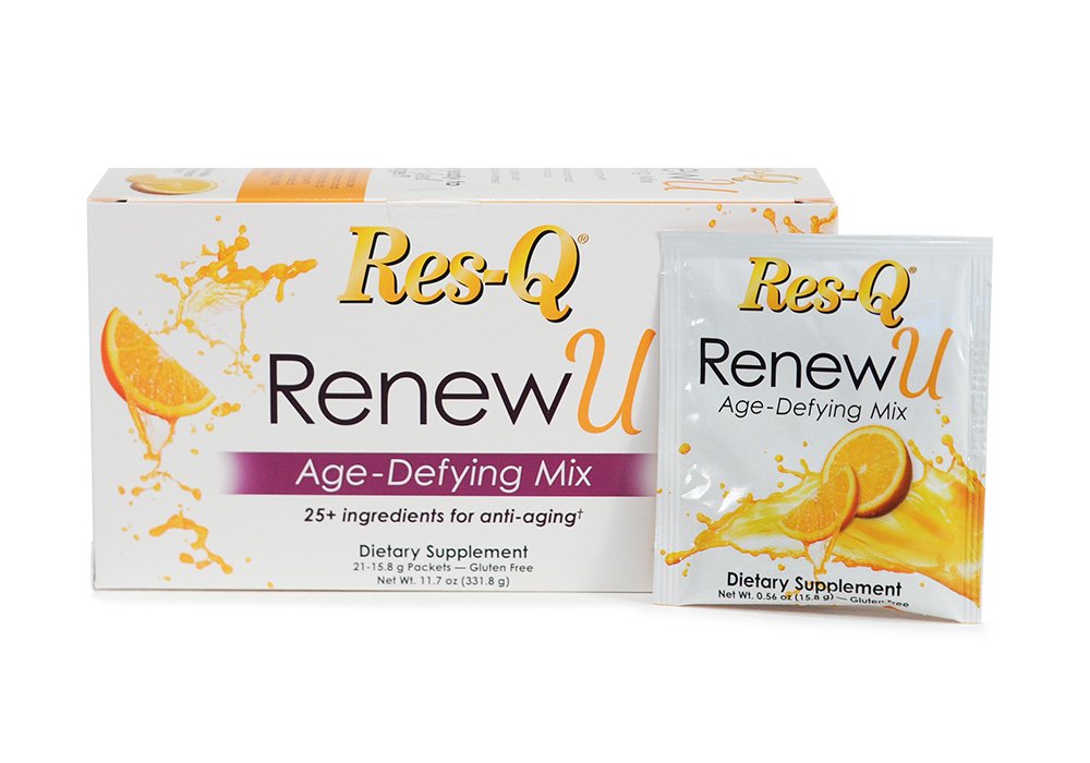 Res-Q RenewU Anti-Aging Collagen Drink Mix Powder - 3 Pack | Supports Skin Elasticity & Hydration | Perfect for Daily Wellness Routine & Post-Workout Recovery