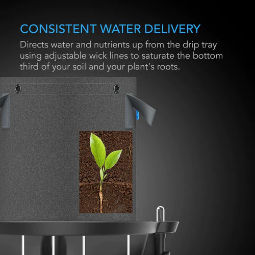 AC Infinity Self Watering Fabric Pot Base 4 Pack - Automatic Plant Watering System for Indoor/Outdoor Plants, Perfect for Grow Bags, Raised Beds & Container Gardening