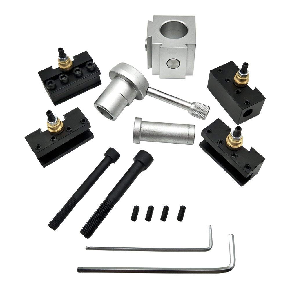 ZKS-KS Mini CNC Quick Change Tool Lathe Tool Holder Set - Screw Kit, Boring Bar, Turning & Facing Holder with Wrench - Perfect for Metalworking, DIY Projects & Precision Machining