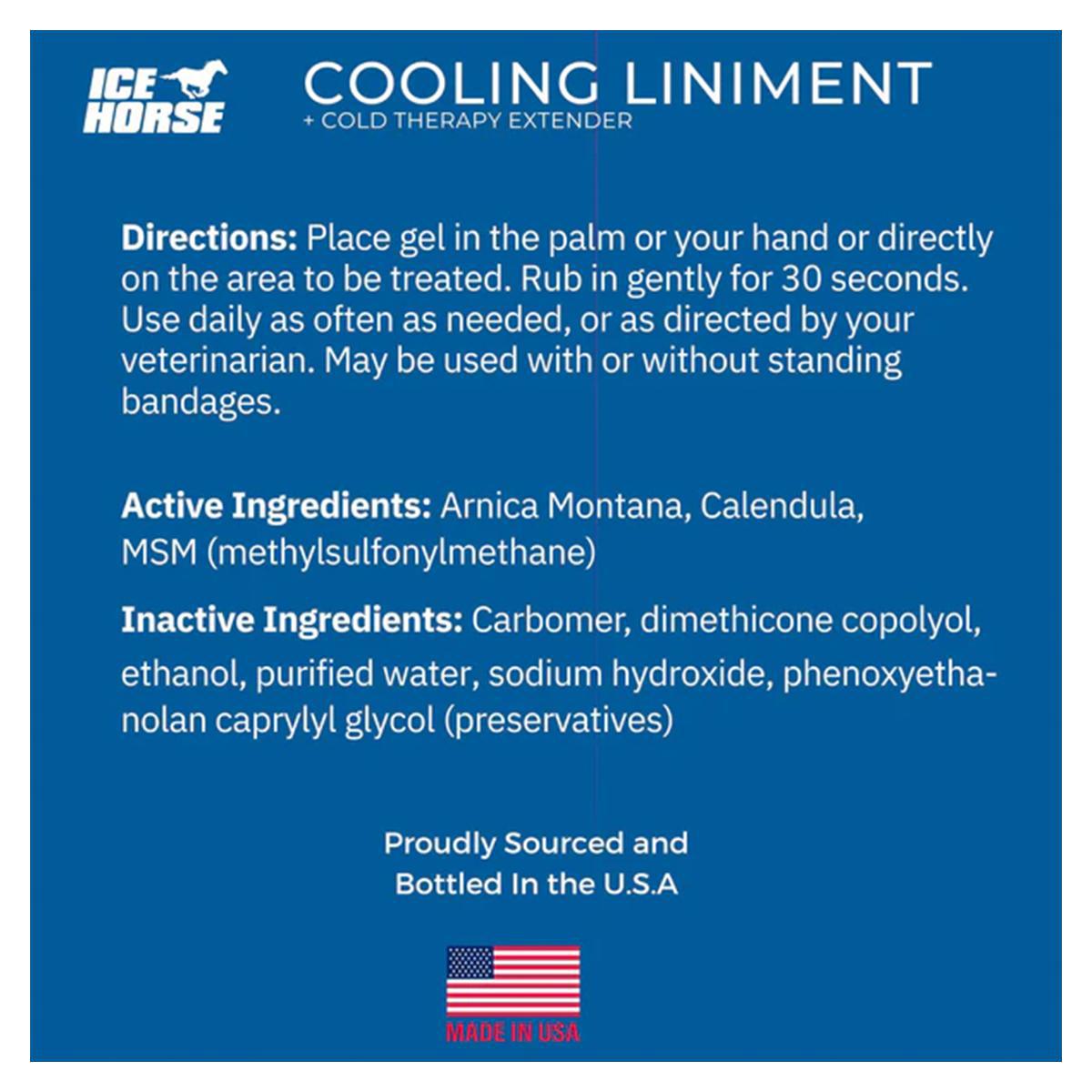 Ice Horse Cooling Liniment - Fast Pain Relief Gel for Muscle & Joint Pain - Cold Therapy Extender for Sports Injuries, Arthritis & Post-Workout Recovery