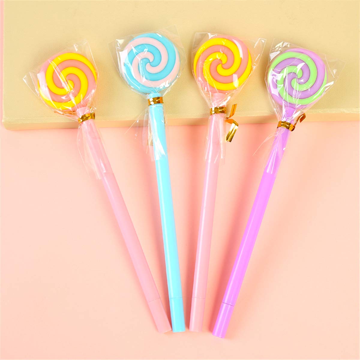 Colorful Cartoon Lollipop-Shaped Rollerball Pens - Smooth Gel Ink Ballpoint Pens for Writing, School, Office & Business Use (5-Pack) - Perfect for Note Taking, Journaling & Gift Giving