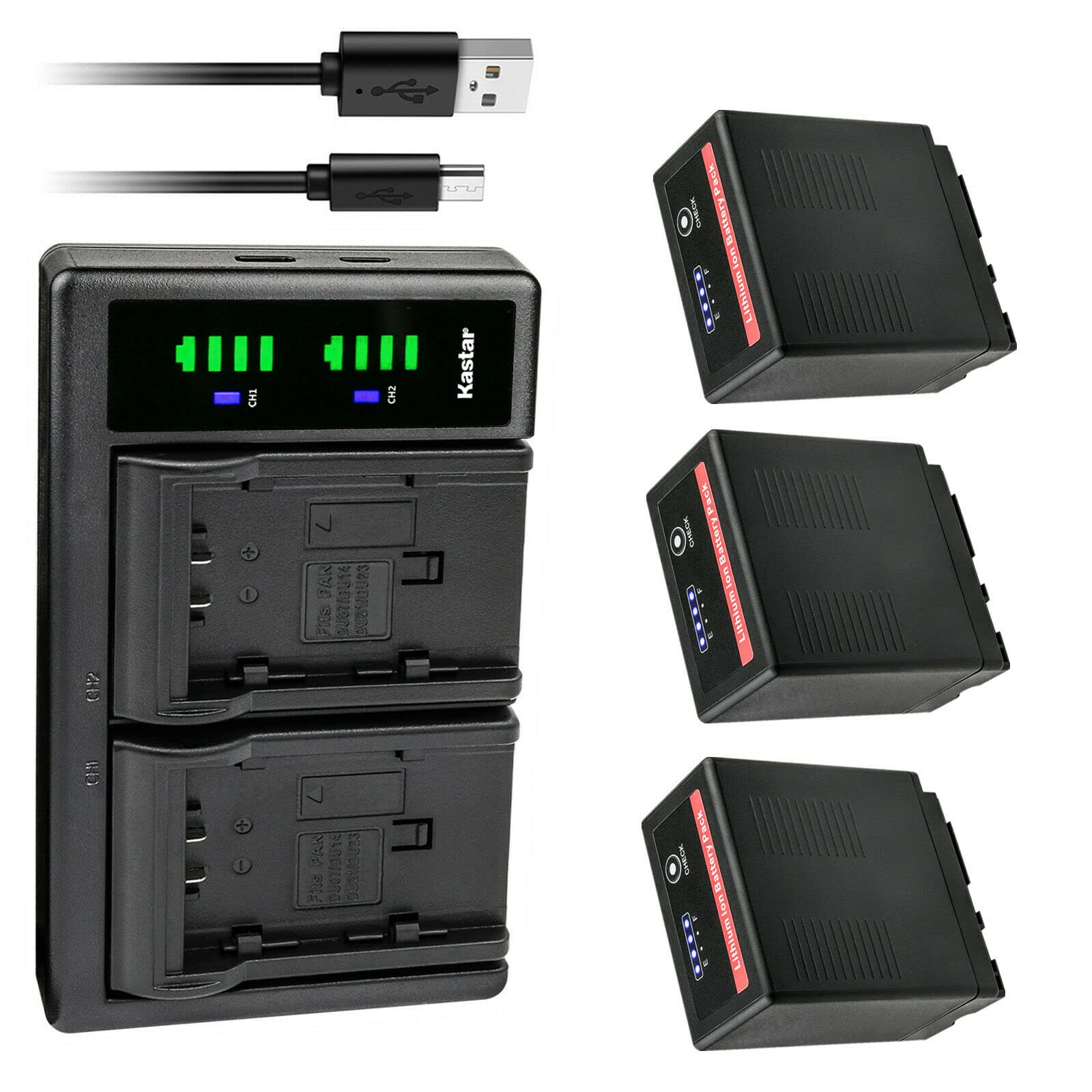 Kastar 3-Pack VW-VBG6 Pro Battery & LTD2 USB Charger - Compatible with Panasonic VW-VBG6 Series & DE-A38 Charger - Perfect for Travel, Vlogging & Professional Photography