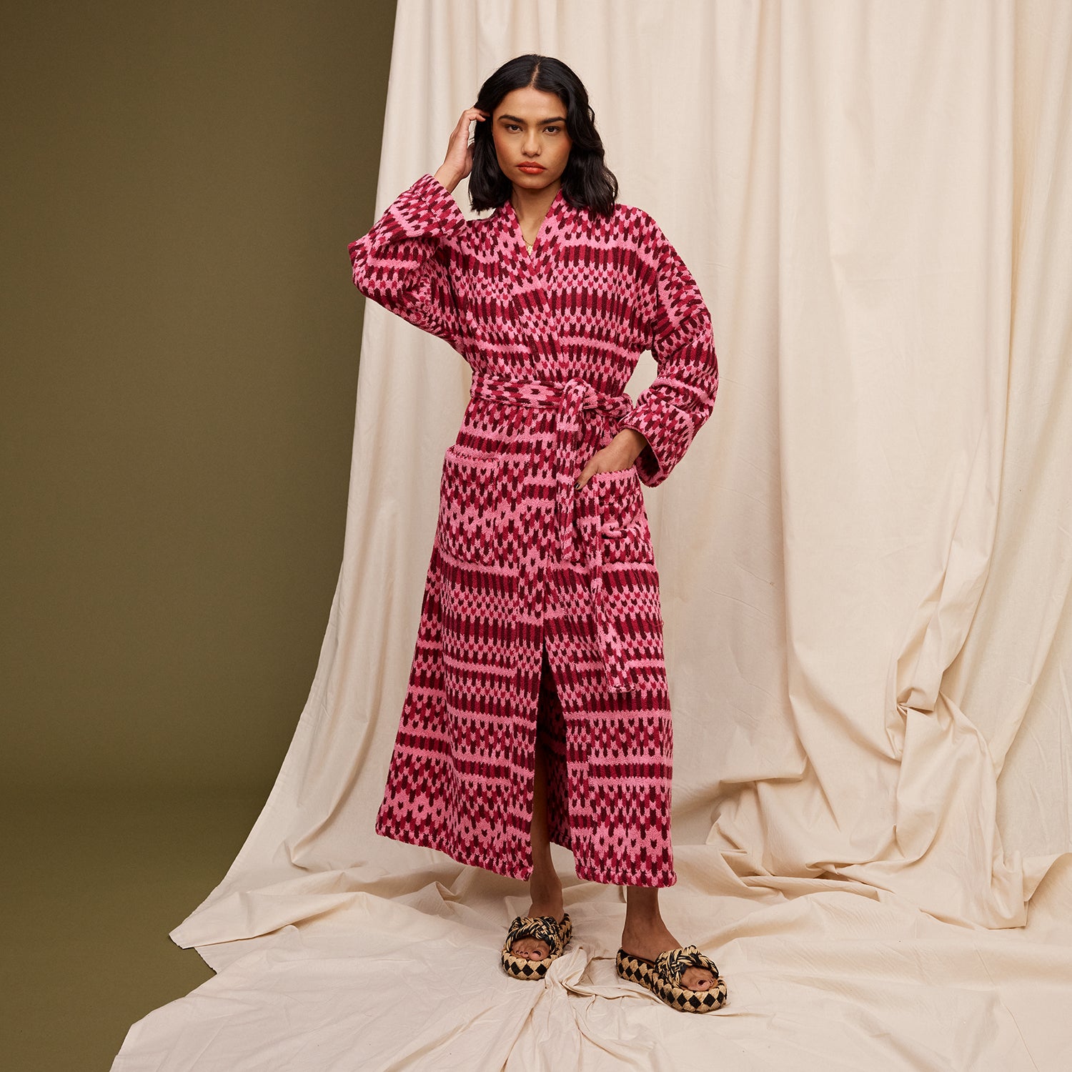 Arlette Soft and Cozy Towelling Robe for Women - Luxurious Cosmo Pink Bathrobe - Perfect for Spa, Lounge, and Post-Shower Relaxation