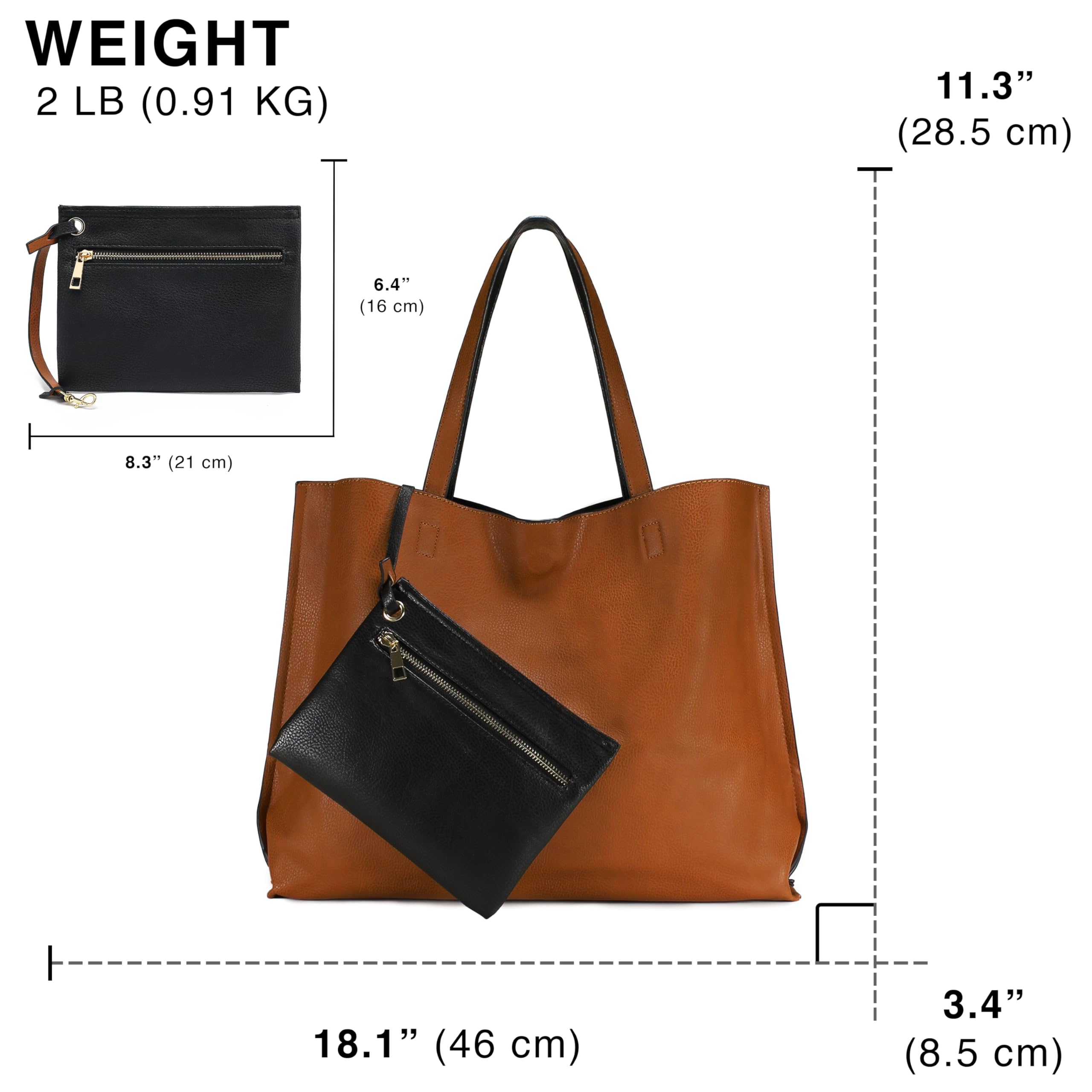 Scarleton Genuine Leather Tote Bag for Women - Stylish Reversible Purse & Handbag H1842 - Perfect for Work, Travel & Everyday Use