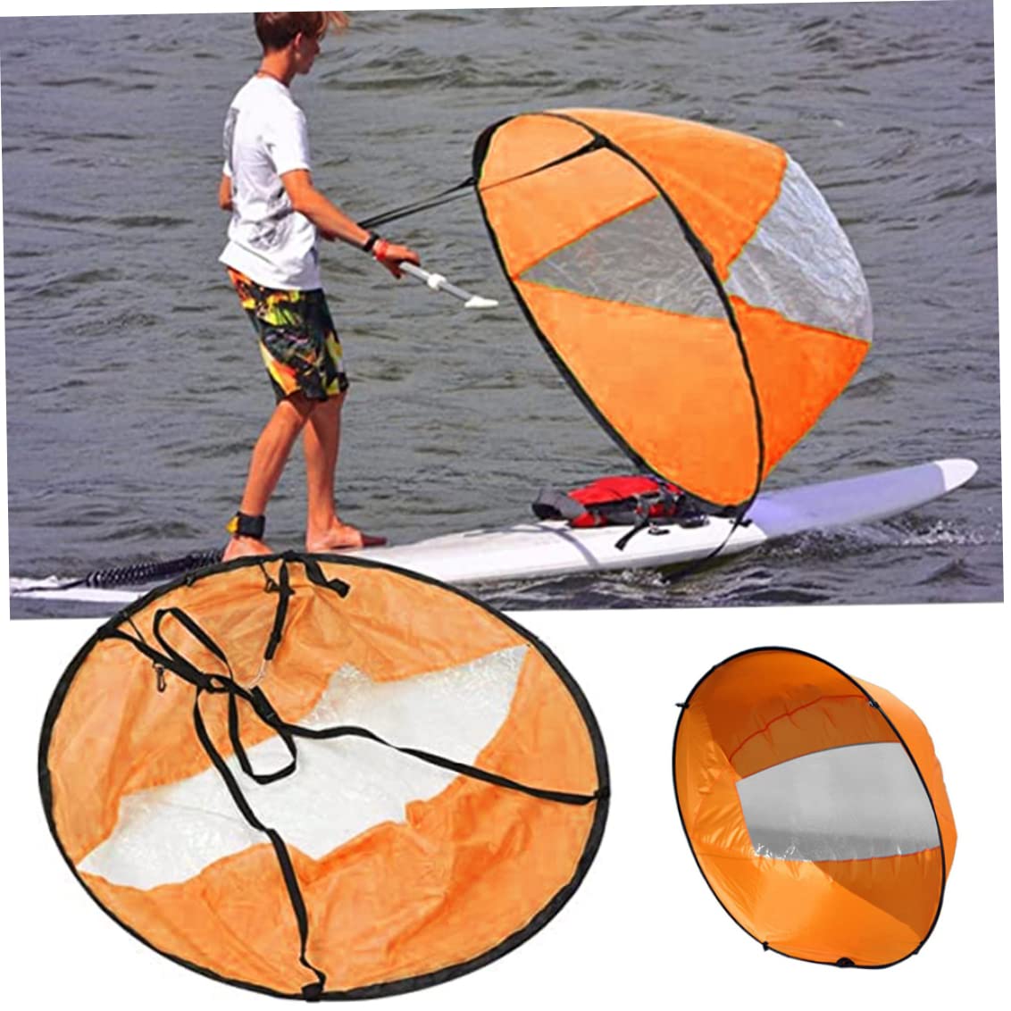 Foldable Kayak Wind Sail with Clear Window - Portable Downwind Sail Paddle for Inflatable Boats & Kayaks | Kayak Accessories for Downwind Paddling | Perfect for Fishing, Touring & Water Sports Adventures