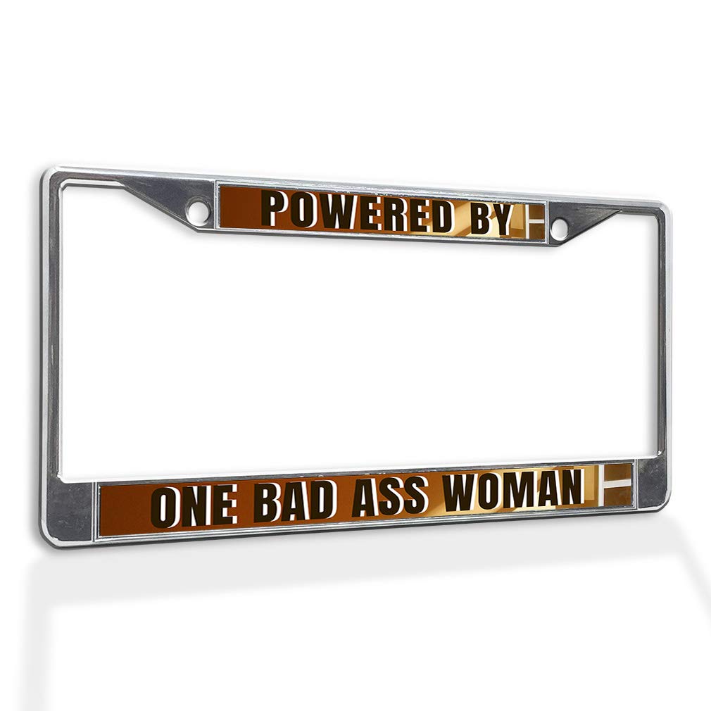Premium Metal Insert License Plate Frame for Cars - Weatherproof, Chrome Finish, 2-Hole Design - Perfect for Women Drivers & Car Enthusiasts - Ideal for Daily Commute & Road Trips