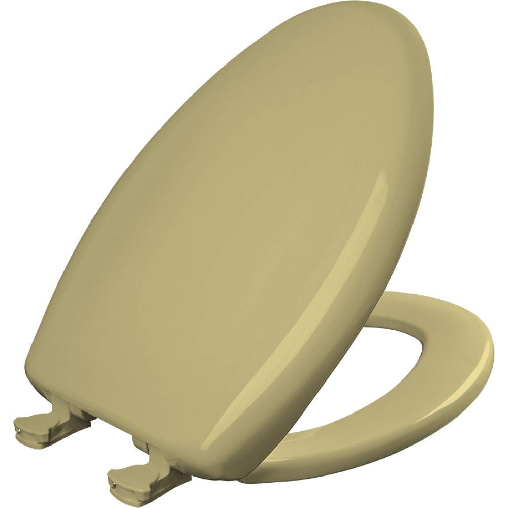 Bemis Classic Colors Slow Close Toilet Seat - Easy Clean Hinges & Durable Plastic Elongated Toilet Seat in Harvest Gold | Perfect for Bathroom Upgrades & Home Renovations
