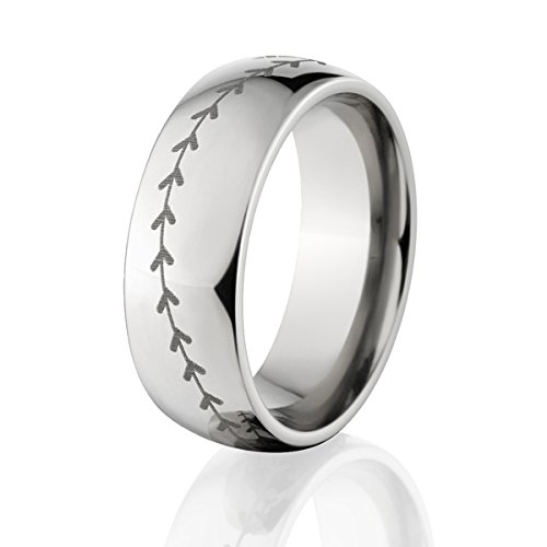 Premium USA Made Titanium Baseball Rings - Sports Jewelry for Men & Women - Free Sizing - Perfect for Baseball Fans, Players & Gift Giving