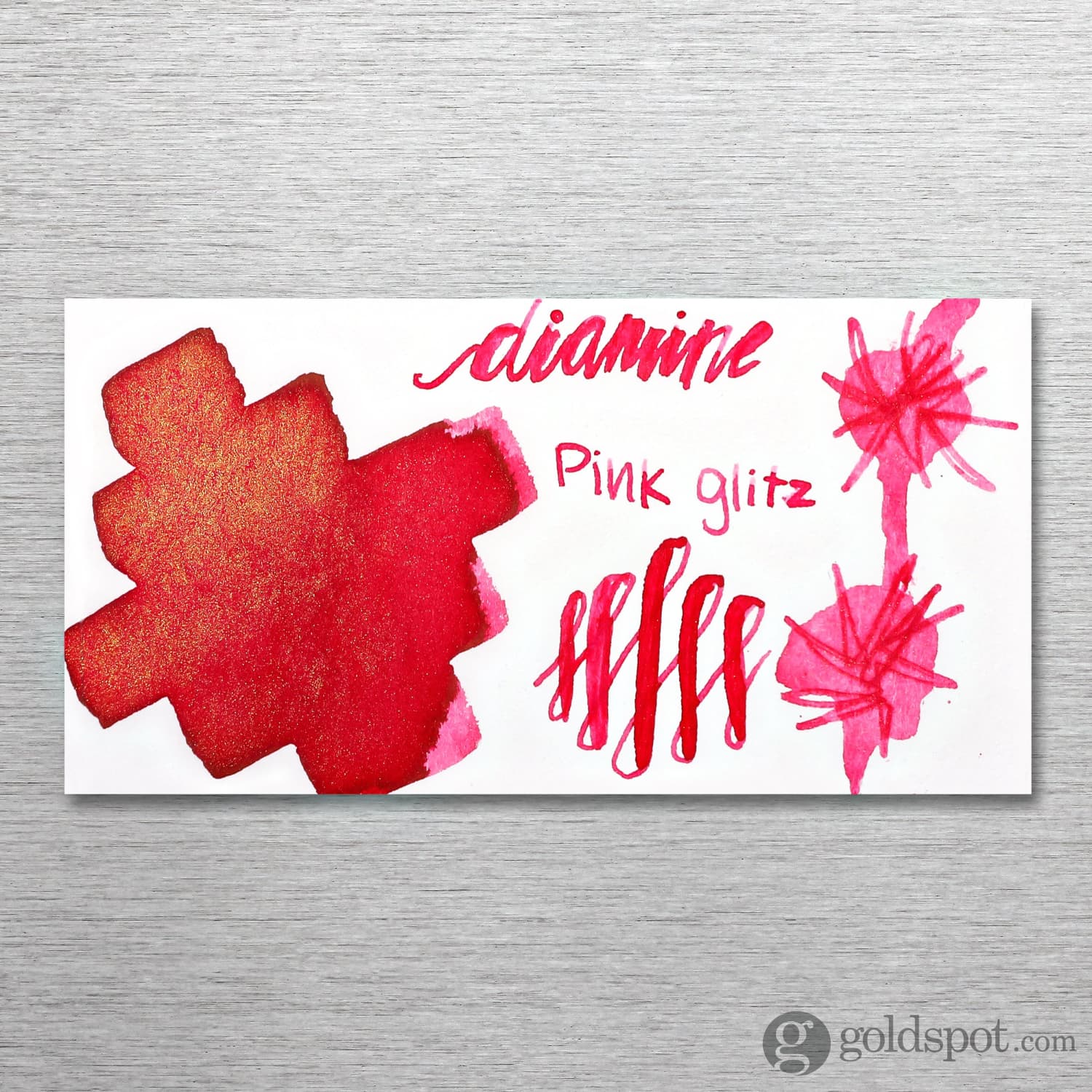 Diamine Shimmer Bottled Ink - Pink Glitz 50 mL | Vibrant Metallic Calligraphy & Fountain Pen Ink for Artistic Writing, Journaling, and Creative Projects