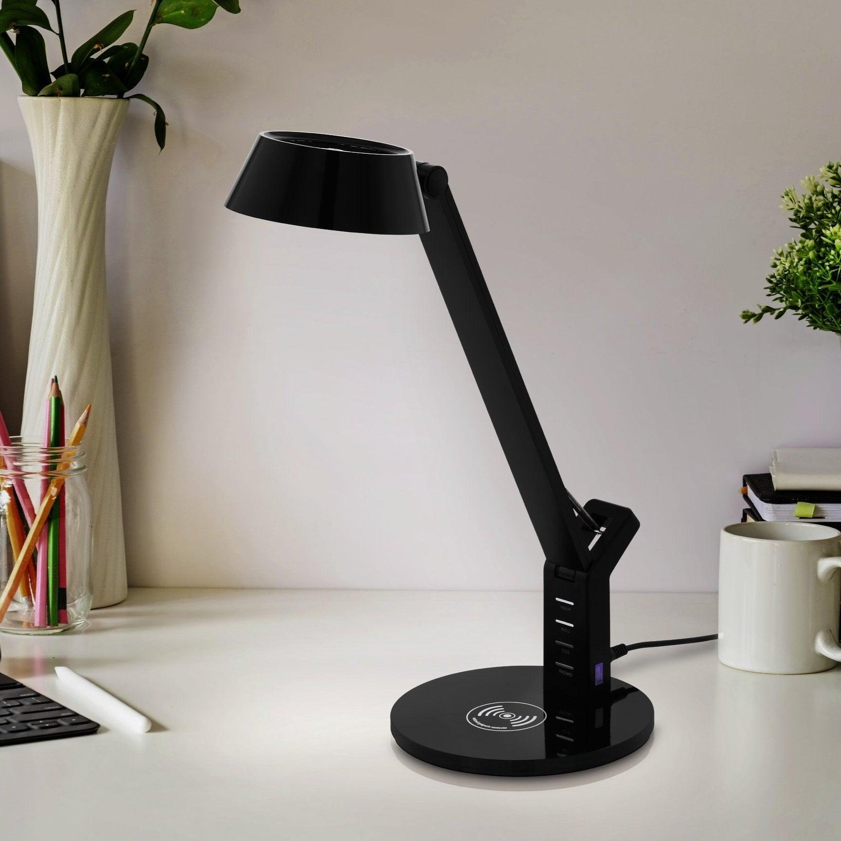 Eglo Banderalo Modern Black LED Touch Table Lamp - Adjustable Brightness for Bedroom, Living Room, Office & Study Desk