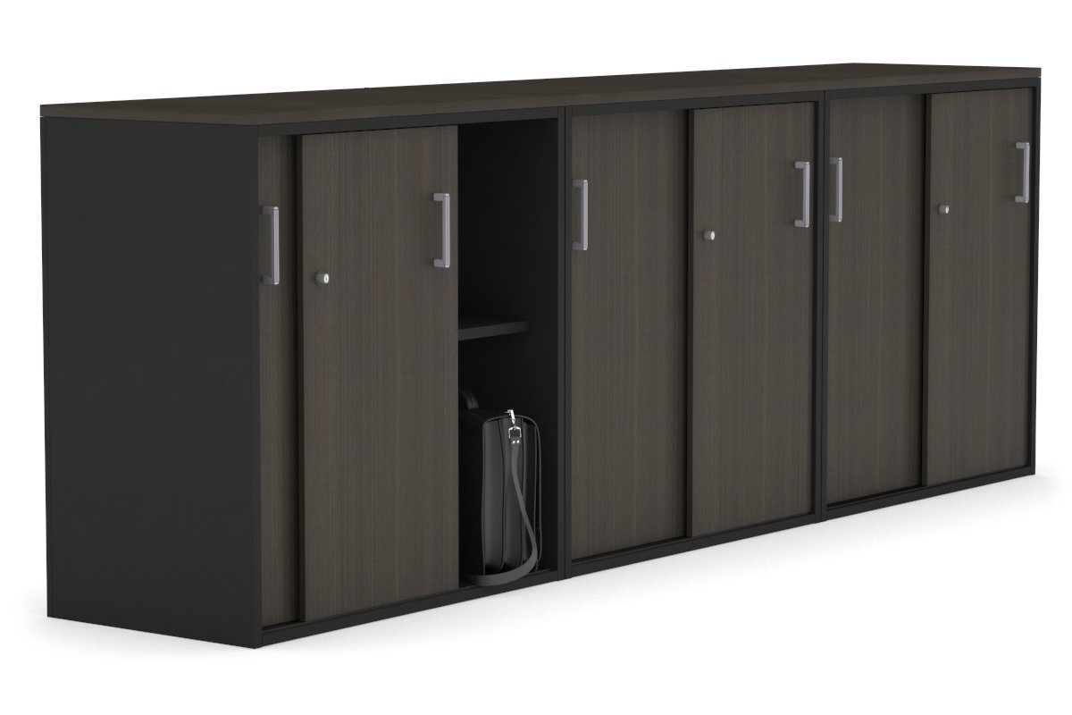 Modern 2400W x 900H x 450D Sliding Door Credenza for Office & Home - Medium Uniform Storage Cabinet with Smooth Gliding Doors - Perfect for Living Room, Bedroom or Entryway Organization