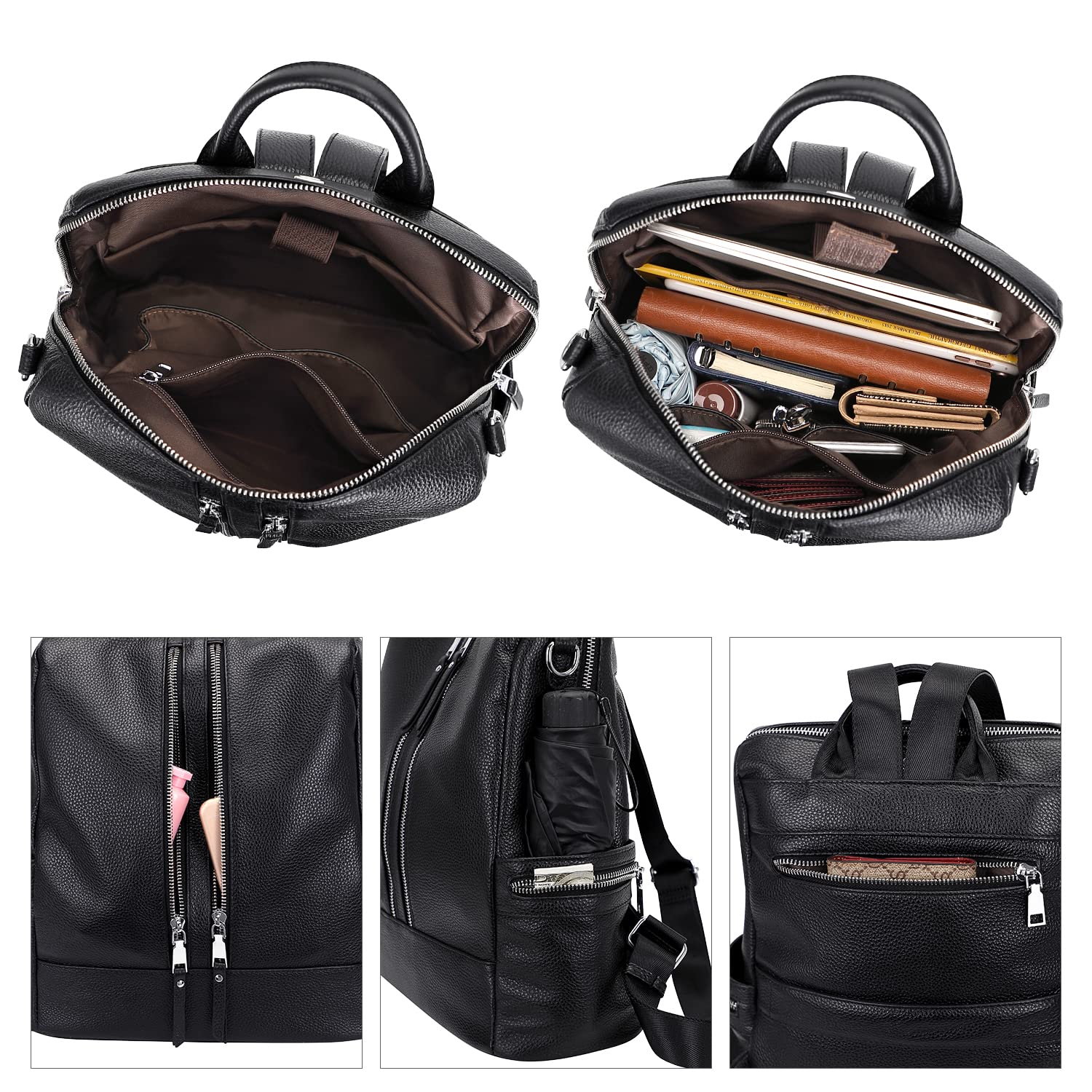 ALTOSY Genuine Leather Backpack Purse for Women - Convertible Shoulder Bag & Crossbody Bag with Laptop Compartment | Perfect for Work, Travel & College