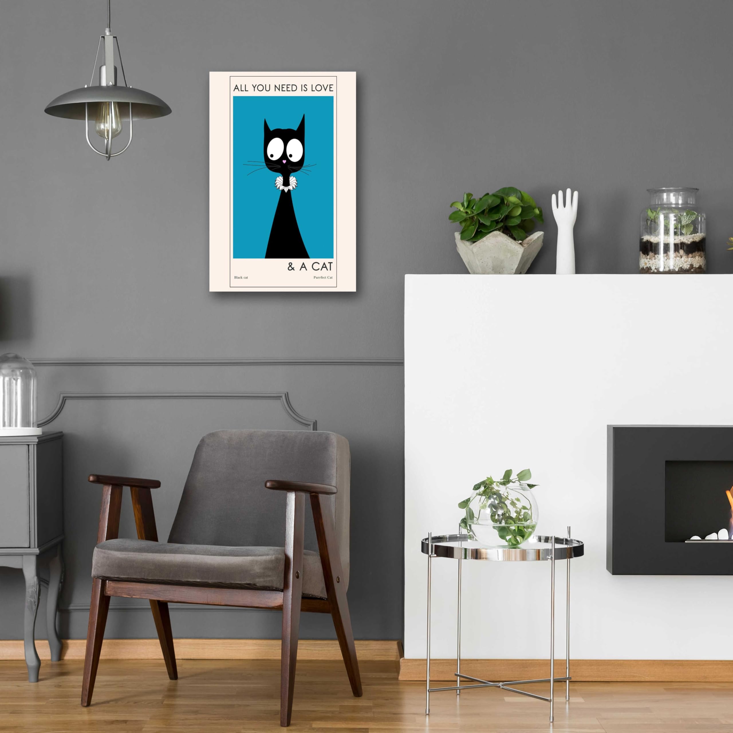 Epic 'All You Need Is Love' Acrylic Glass Wall Art by Ayse - 16x24 Inches Modern Home Decor for Living Room, Bedroom & Office