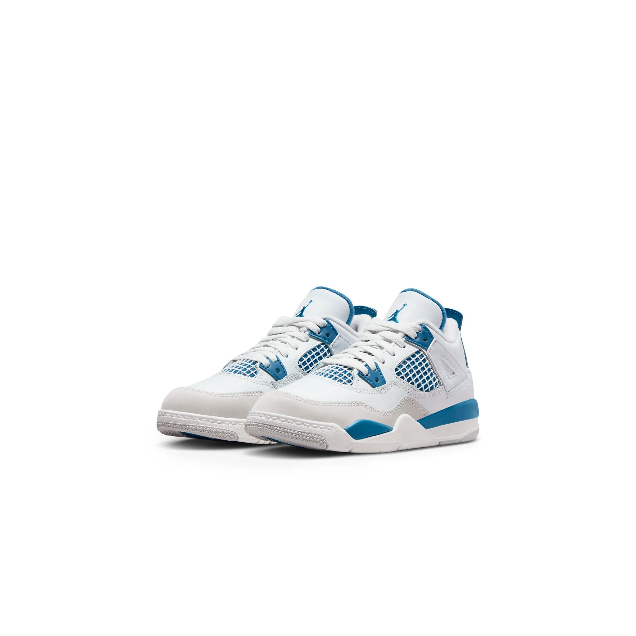 Air Jordan 4 Retro Military Blue Kids' Basketball Shoes - Authentic PS Size for Boys & Girls - Perfect for School, Sports, and Casual Wear